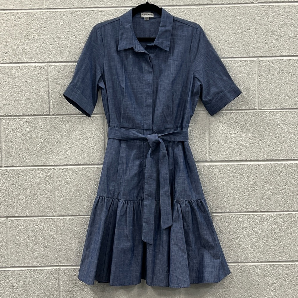Calvin Klein Denim Blue Midi Dress